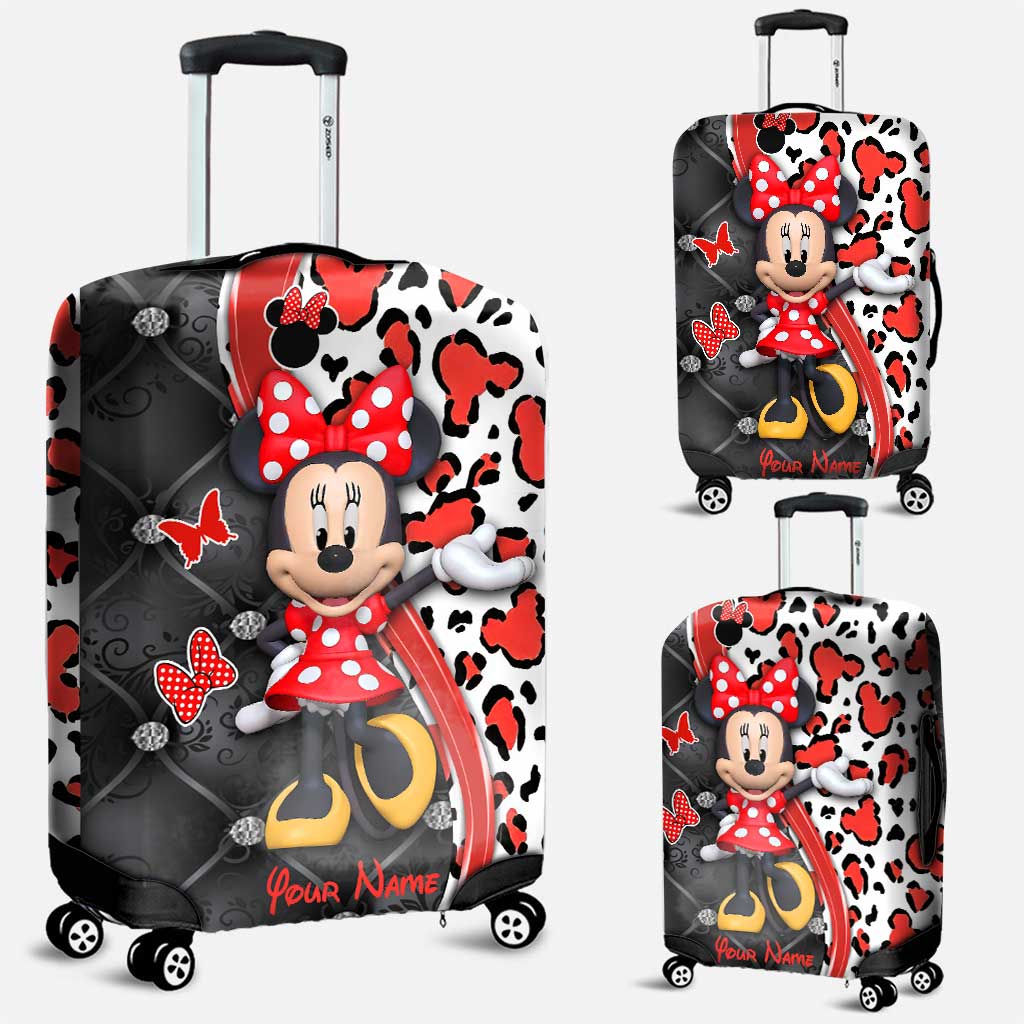 Personalized Minnie Mouse Luggage Cover Custom Name Travel Gift Luggage Cover GradoCreations