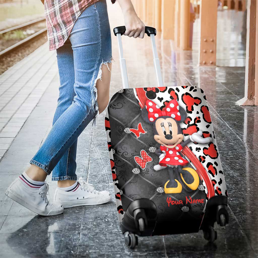 Personalized Minnie Mouse Luggage Cover Custom Name Travel Gift Luggage Cover GradoCreations