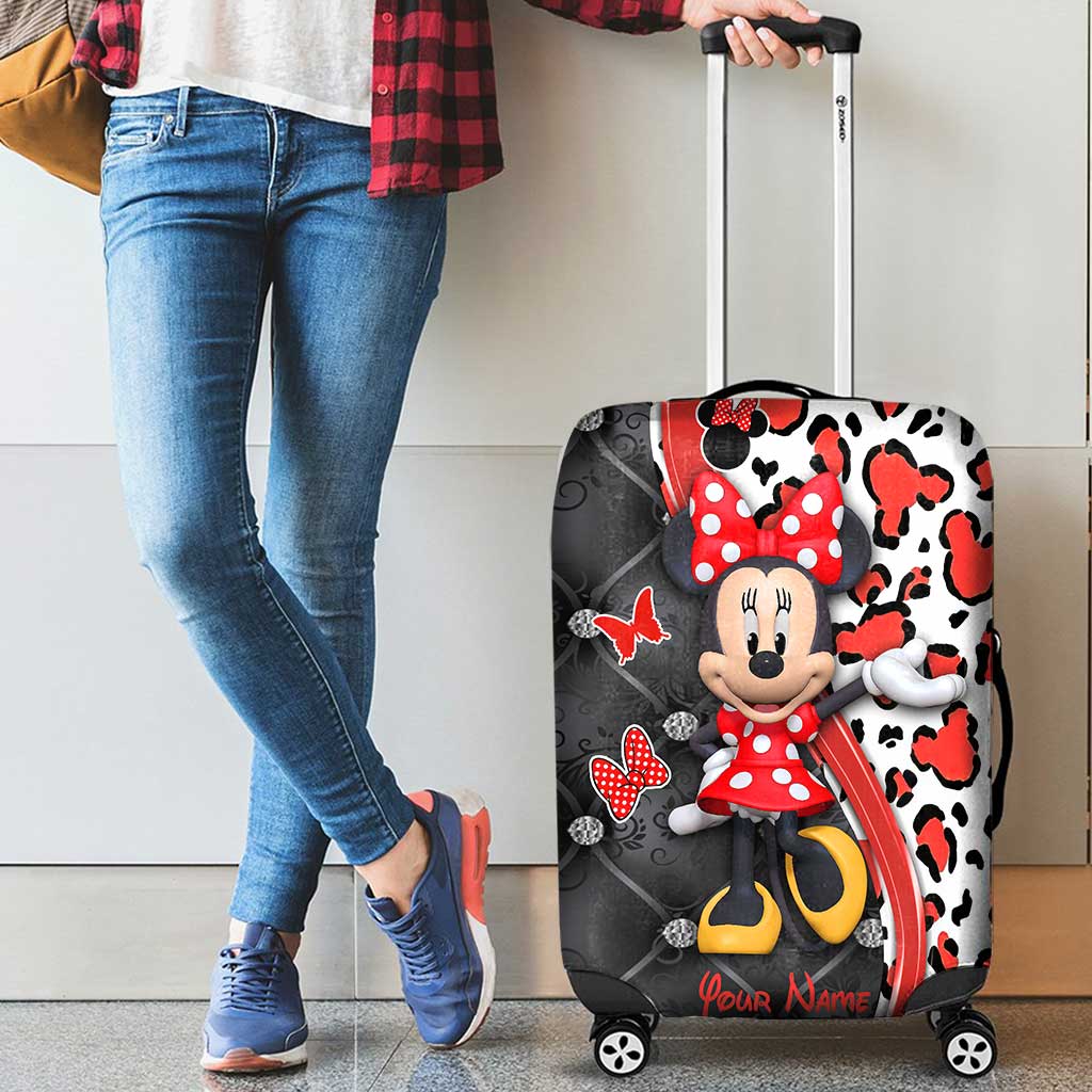 Personalized Minnie Mouse Luggage Cover Custom Name Travel Gift Luggage Cover GradoCreations