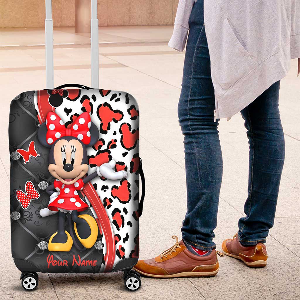 Personalized Minnie Mouse Luggage Cover Custom Name Travel Gift Luggage Cover GradoCreations