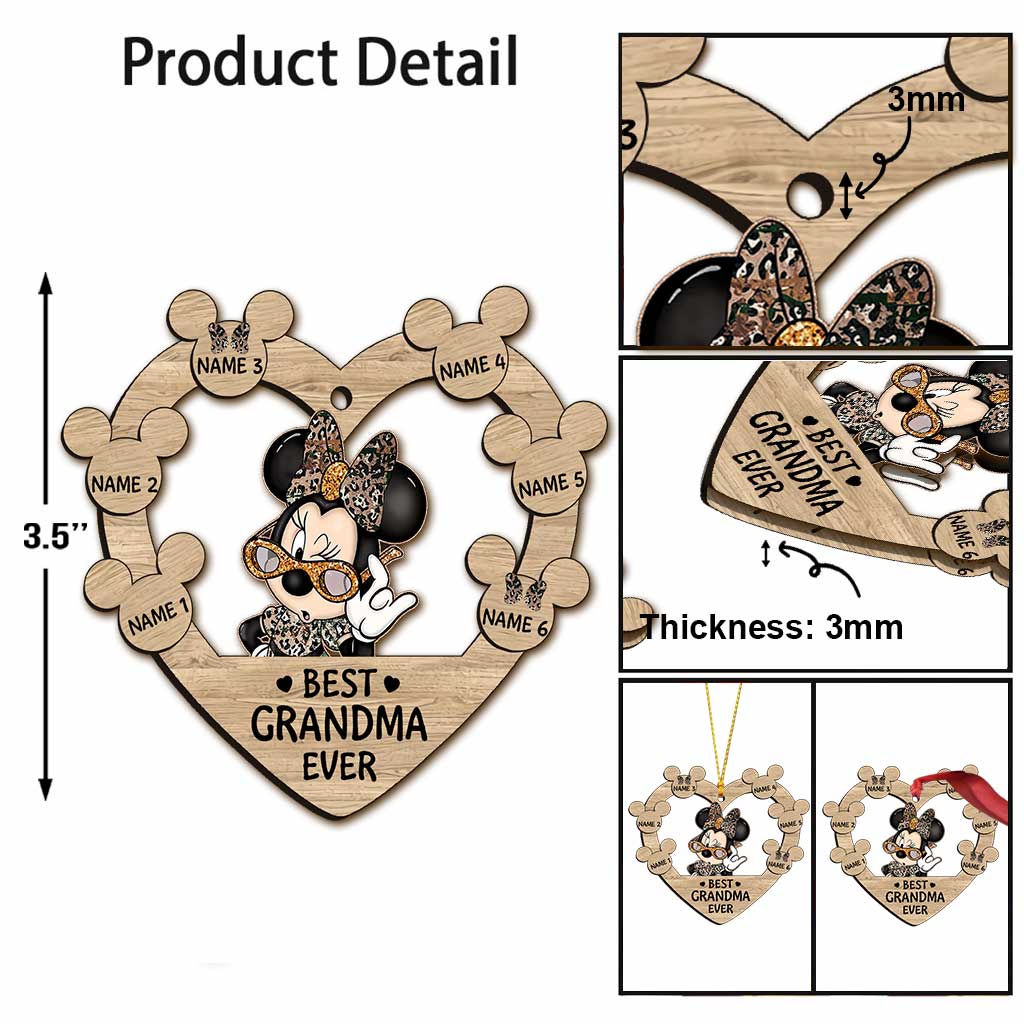 Personalized Christmas Mouse Ornament for Grandma - Customizable Gift Ornament GradoCreations