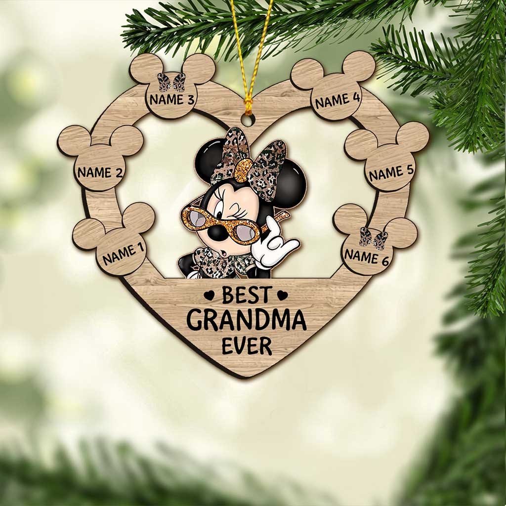 Personalized Christmas Mouse Ornament for Grandma - Customizable Gift Ornament GradoCreations