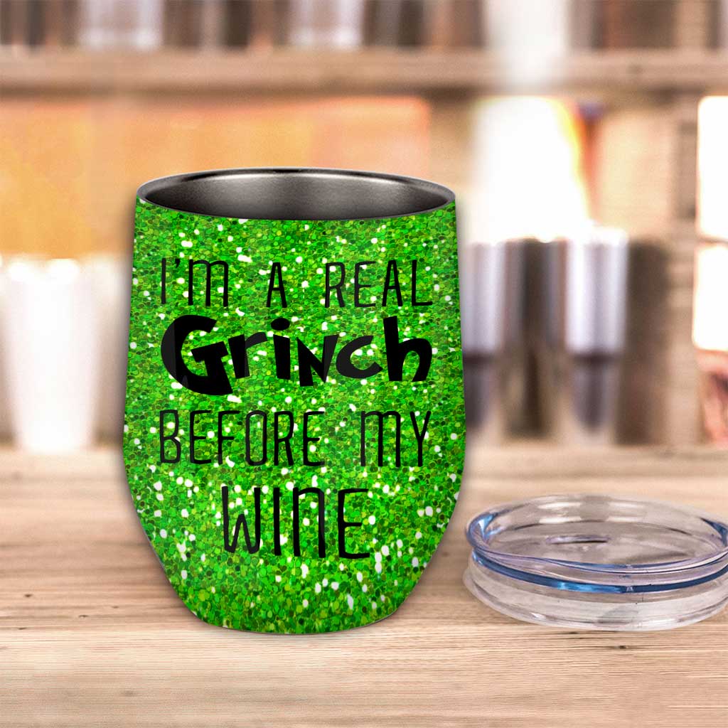 Personalized Grinch Wine Tumbler Custom Name Christmas Gift Wine Tumbler GradoCreations