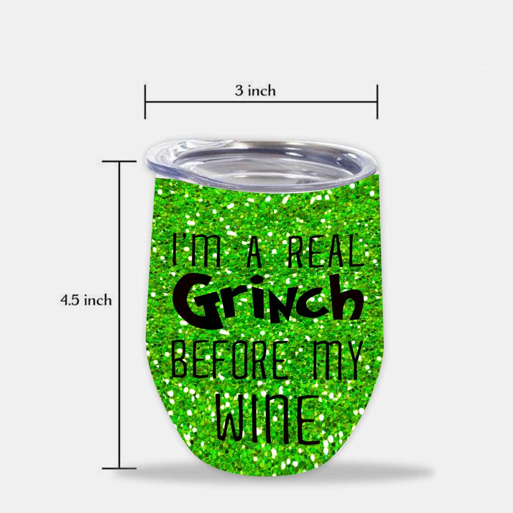 Personalized Grinch Wine Tumbler Custom Name Christmas Gift Wine Tumbler GradoCreations