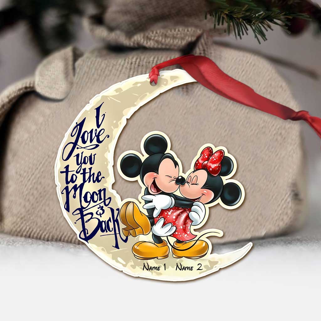 Personalized Couple Christmas Ornament I Love You to the Moon & Back - Custom Names Gift Ornament GradoCreations