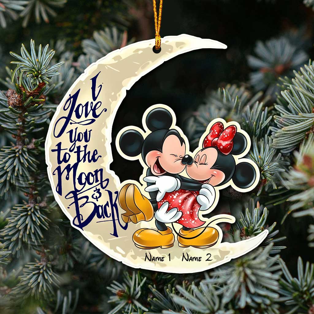 Personalized Couple Christmas Ornament I Love You to the Moon & Back - Custom Names Gift Ornament GradoCreations