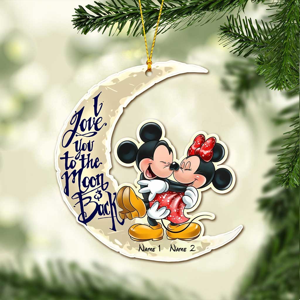 Personalized Couple Christmas Ornament I Love You to the Moon & Back - Custom Names Gift Ornament GradoCreations