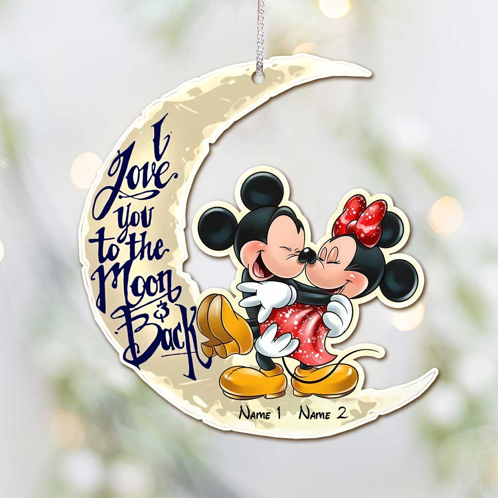 Personalized Couple Christmas Ornament I Love You to the Moon & Back - Custom Names Gift Ornament GradoCreations