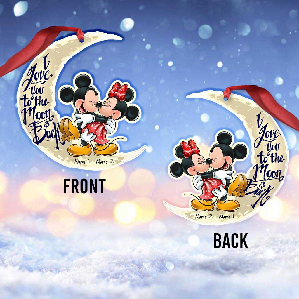 Personalized Couple Christmas Ornament I Love You to the Moon & Back - Custom Names Gift Ornament GradoCreations
