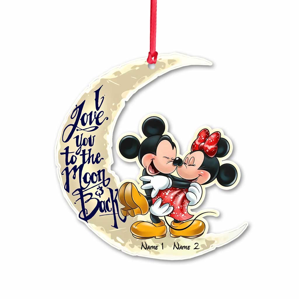 Personalized Couple Christmas Ornament I Love You to the Moon & Back - Custom Names Gift Ornament GradoCreations