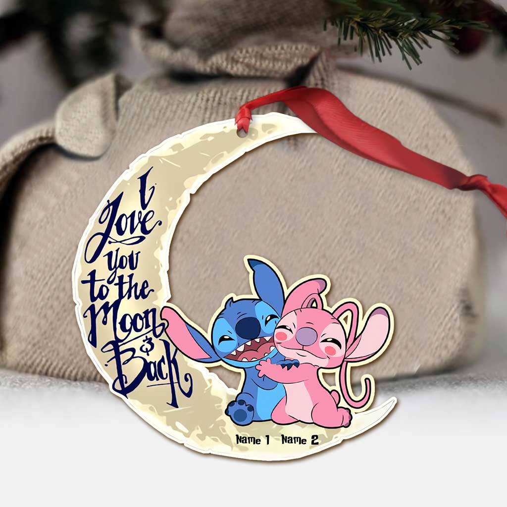 Personalized Christmas Couple Ornament I Love You to the Moon & Back Gift Ornament GradoCreations