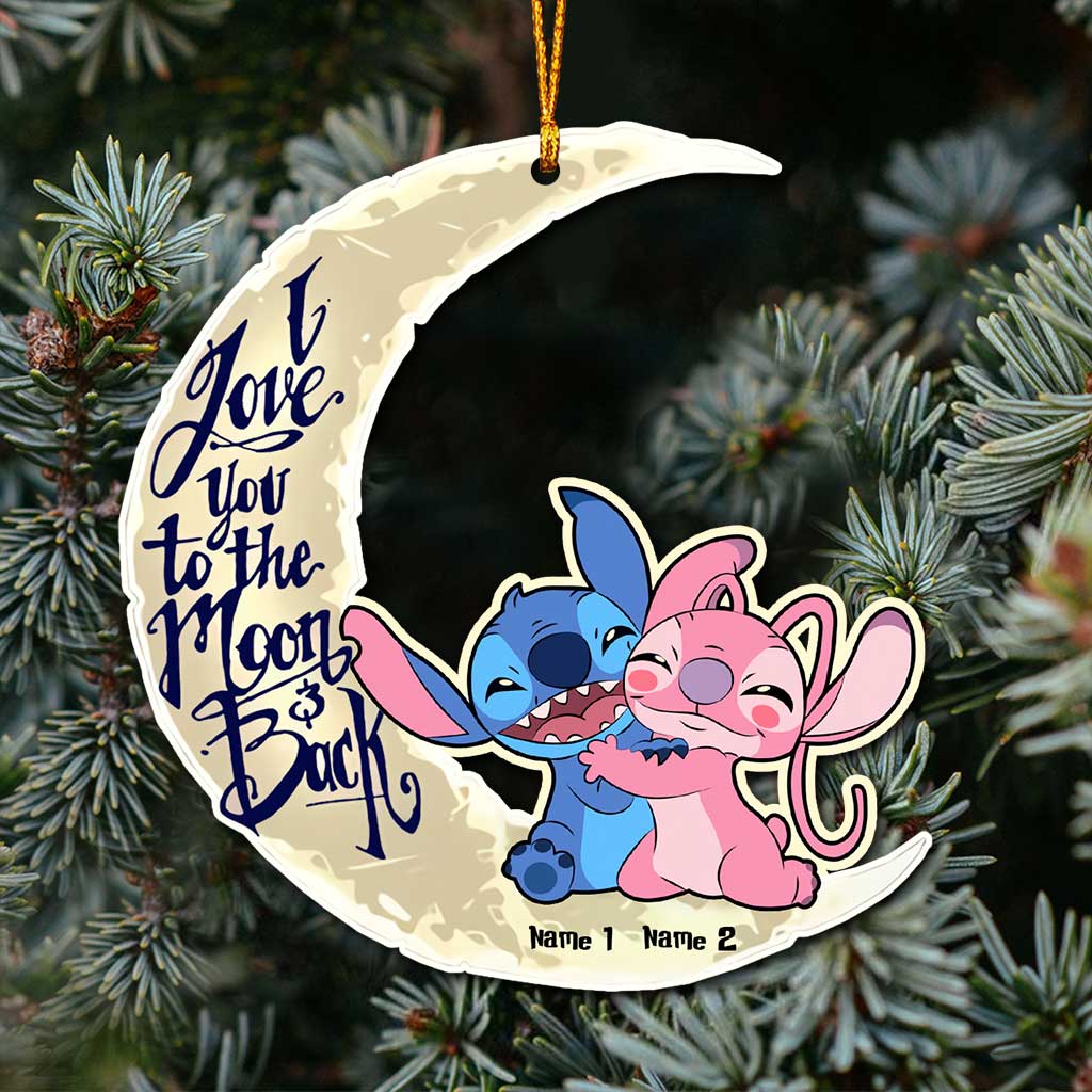 Personalized Christmas Couple Ornament I Love You to the Moon & Back Gift Ornament GradoCreations