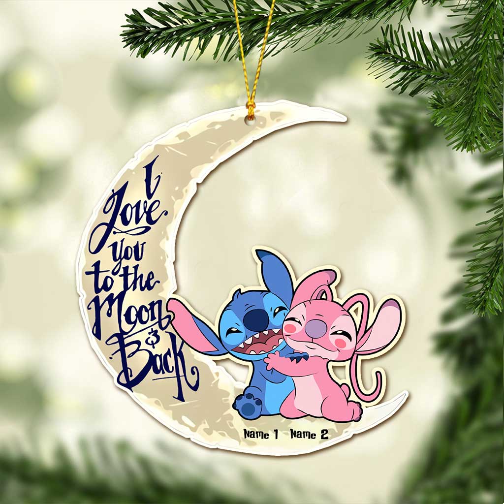 Personalized Christmas Couple Ornament I Love You to the Moon & Back Gift Ornament GradoCreations