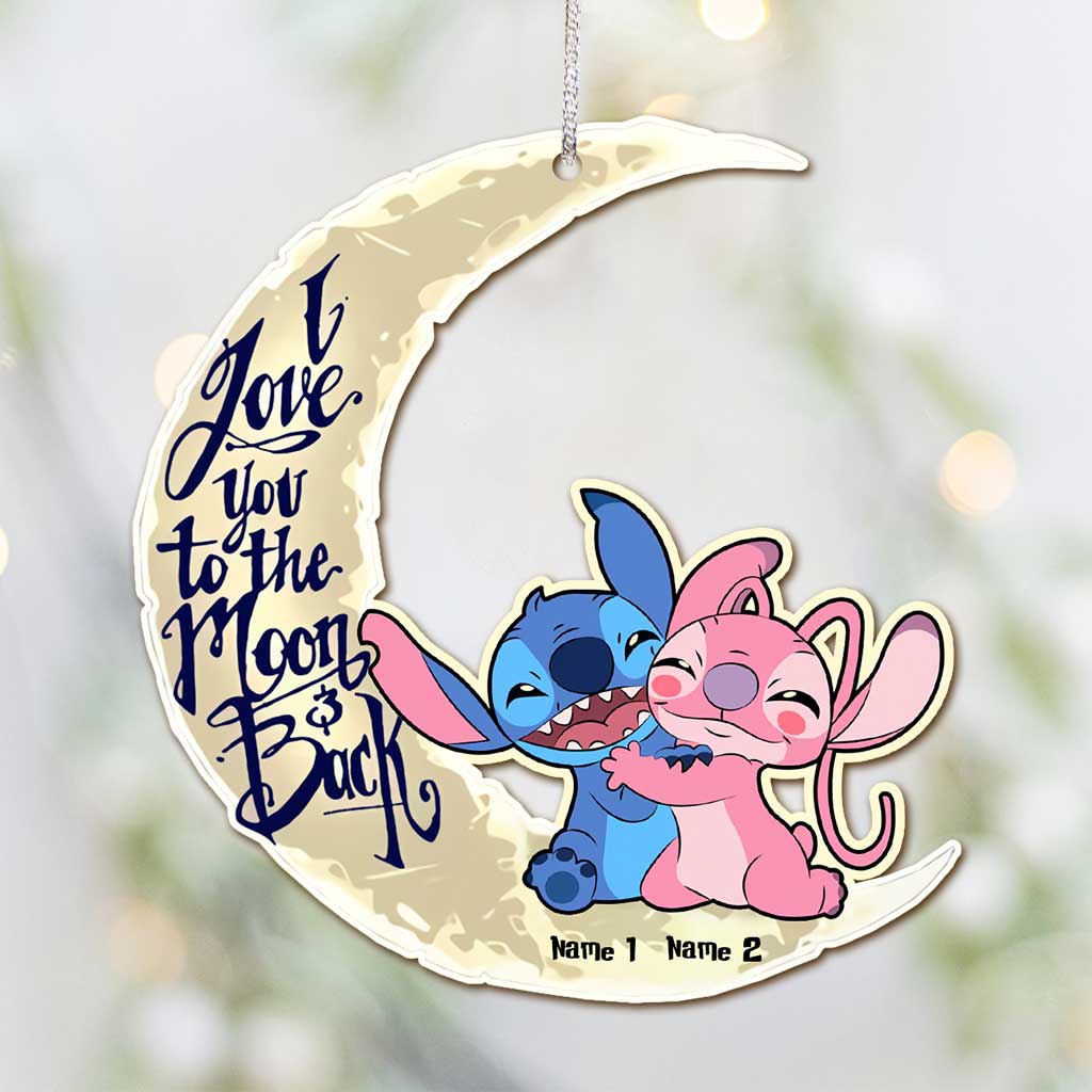 Personalized Christmas Couple Ornament I Love You to the Moon & Back Gift Ornament GradoCreations