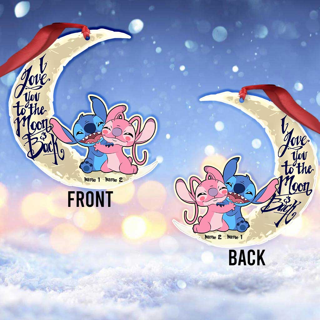 Personalized Christmas Couple Ornament I Love You to the Moon & Back Gift Ornament GradoCreations
