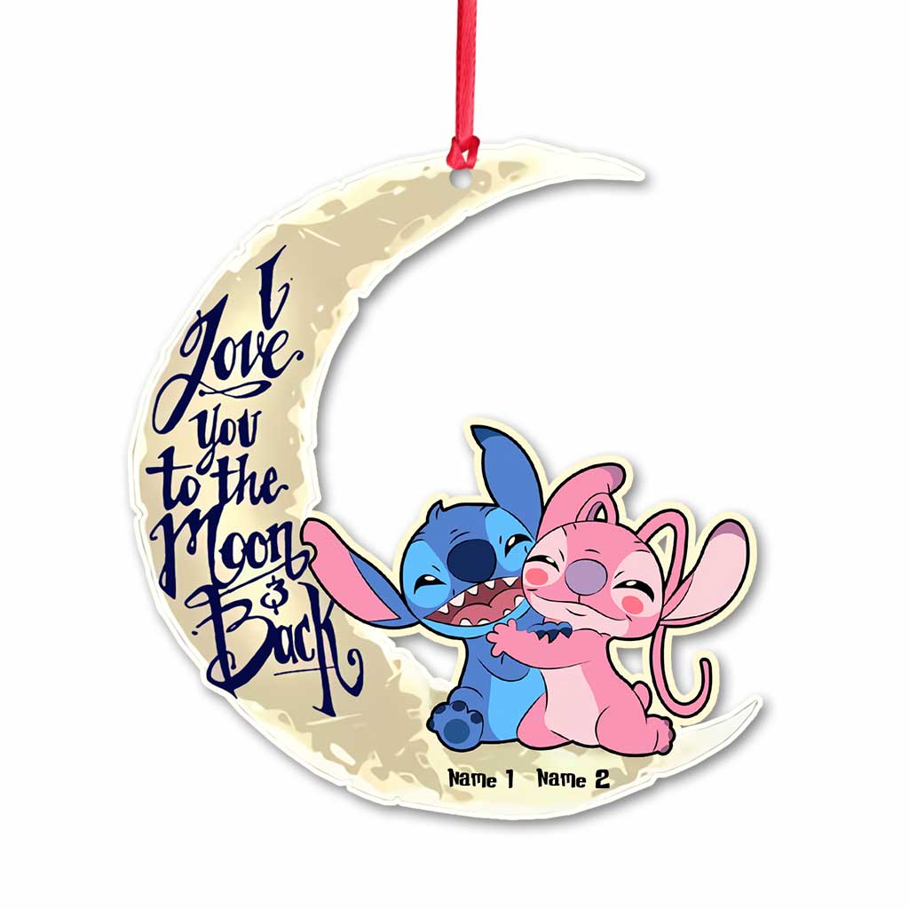 Personalized Christmas Couple Ornament I Love You to the Moon & Back Gift Ornament GradoCreations