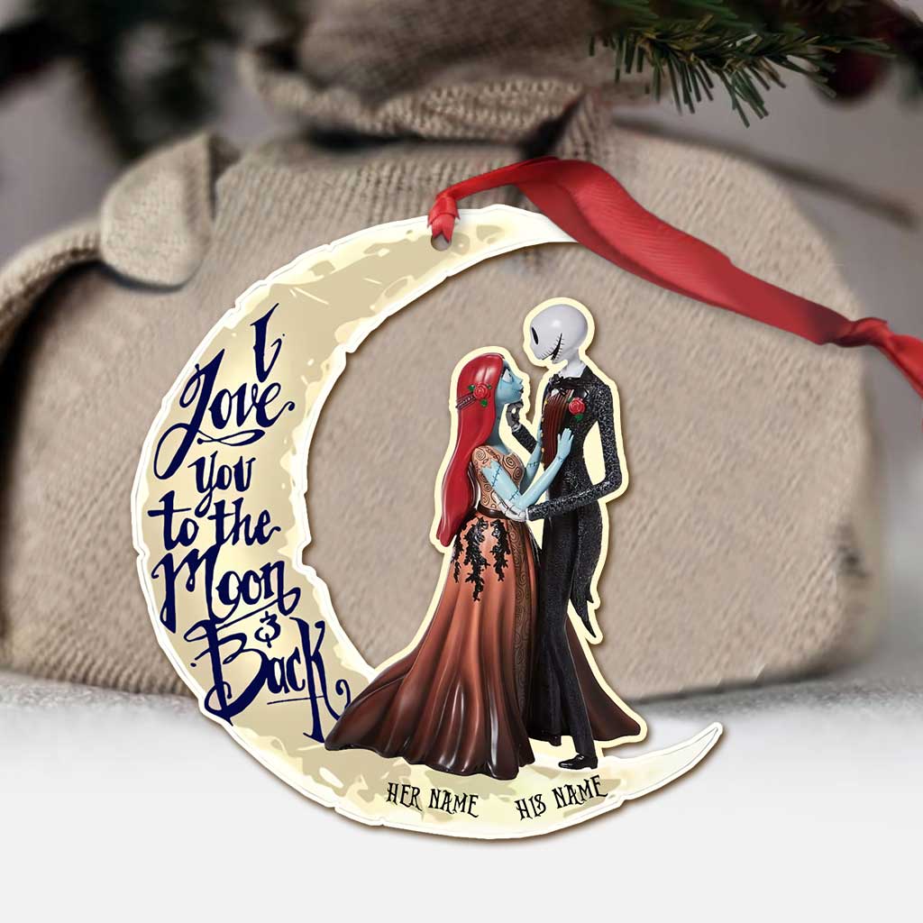 Personalized Couple Ornament I Love You To The Moon Christmas Gift Ornament GradoCreations