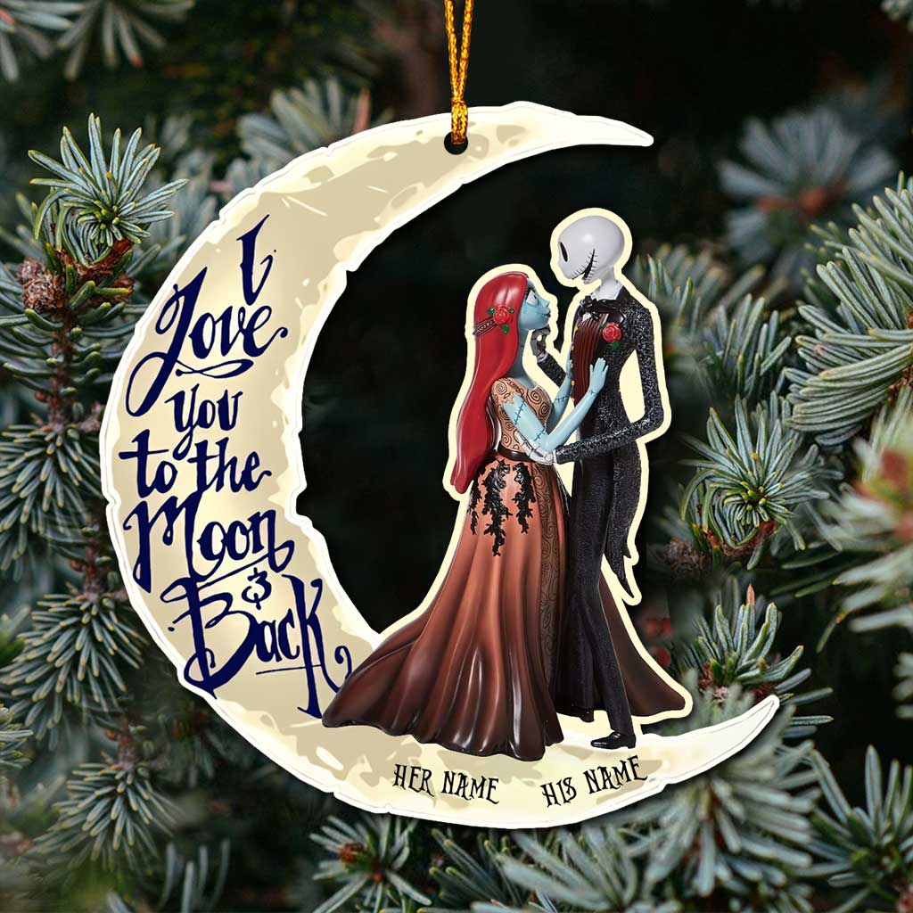 Personalized Couple Ornament I Love You To The Moon Christmas Gift Ornament GradoCreations