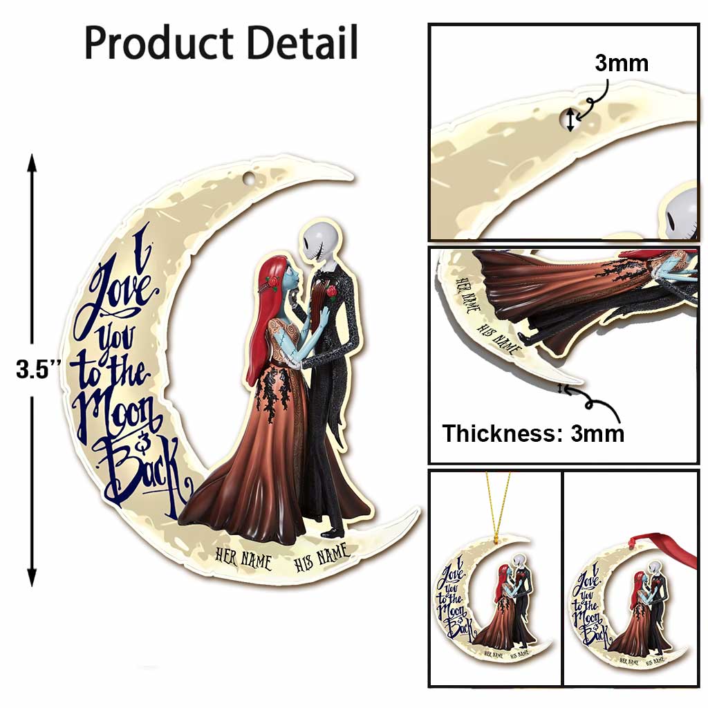 Personalized Couple Ornament I Love You To The Moon Christmas Gift Ornament GradoCreations