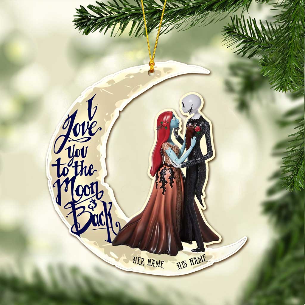 Personalized Couple Ornament I Love You To The Moon Christmas Gift Ornament GradoCreations