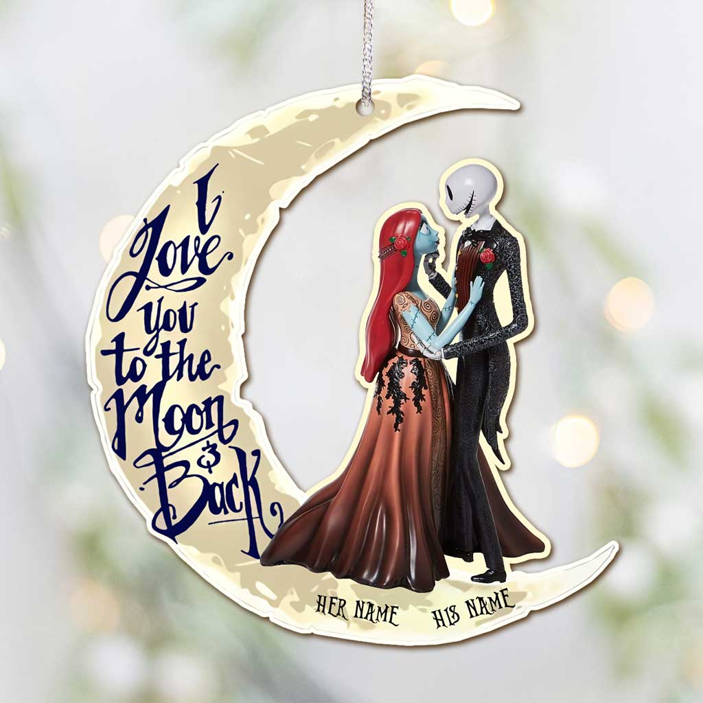 Personalized Couple Ornament I Love You To The Moon Christmas Gift Ornament GradoCreations