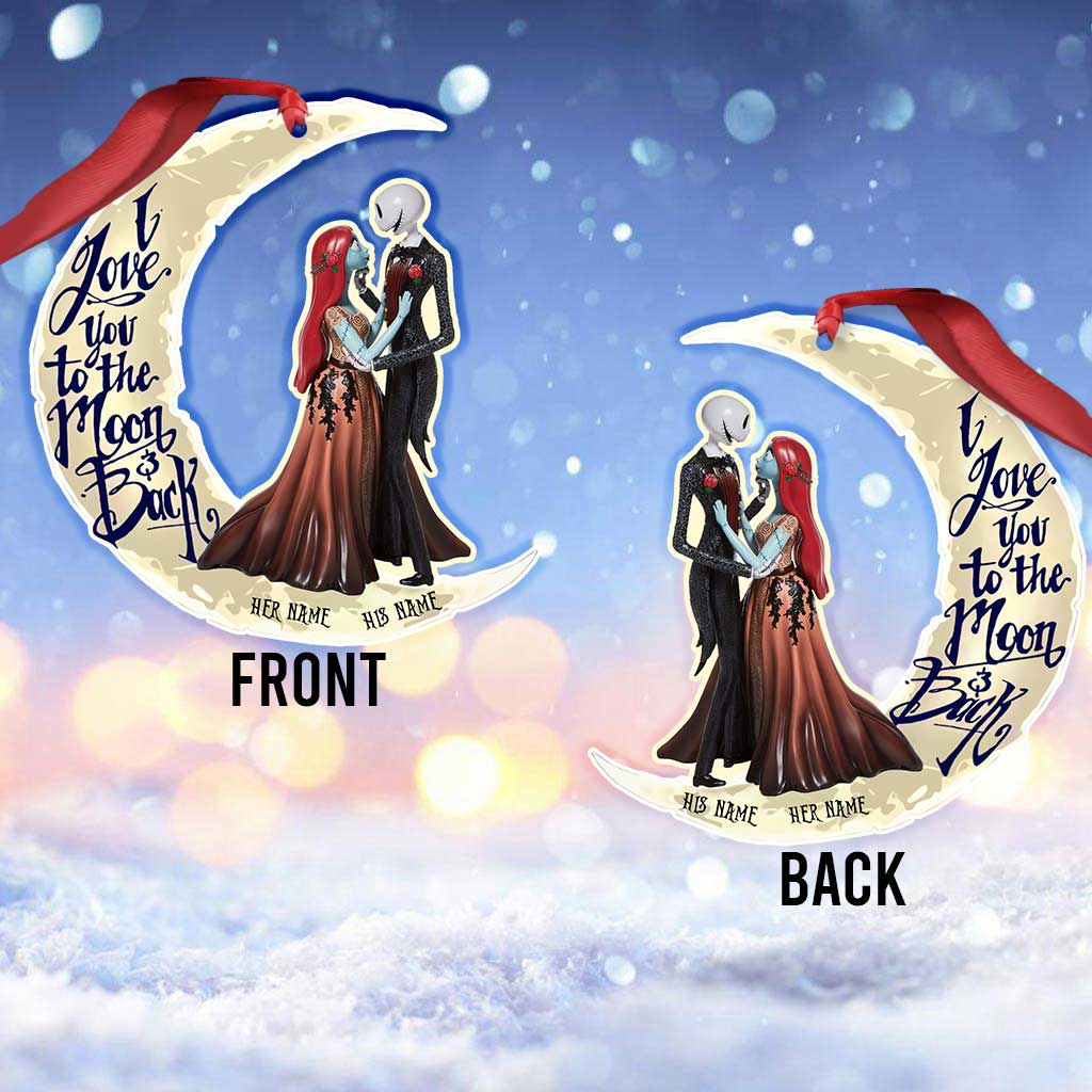 Personalized Couple Ornament I Love You To The Moon Christmas Gift Ornament GradoCreations