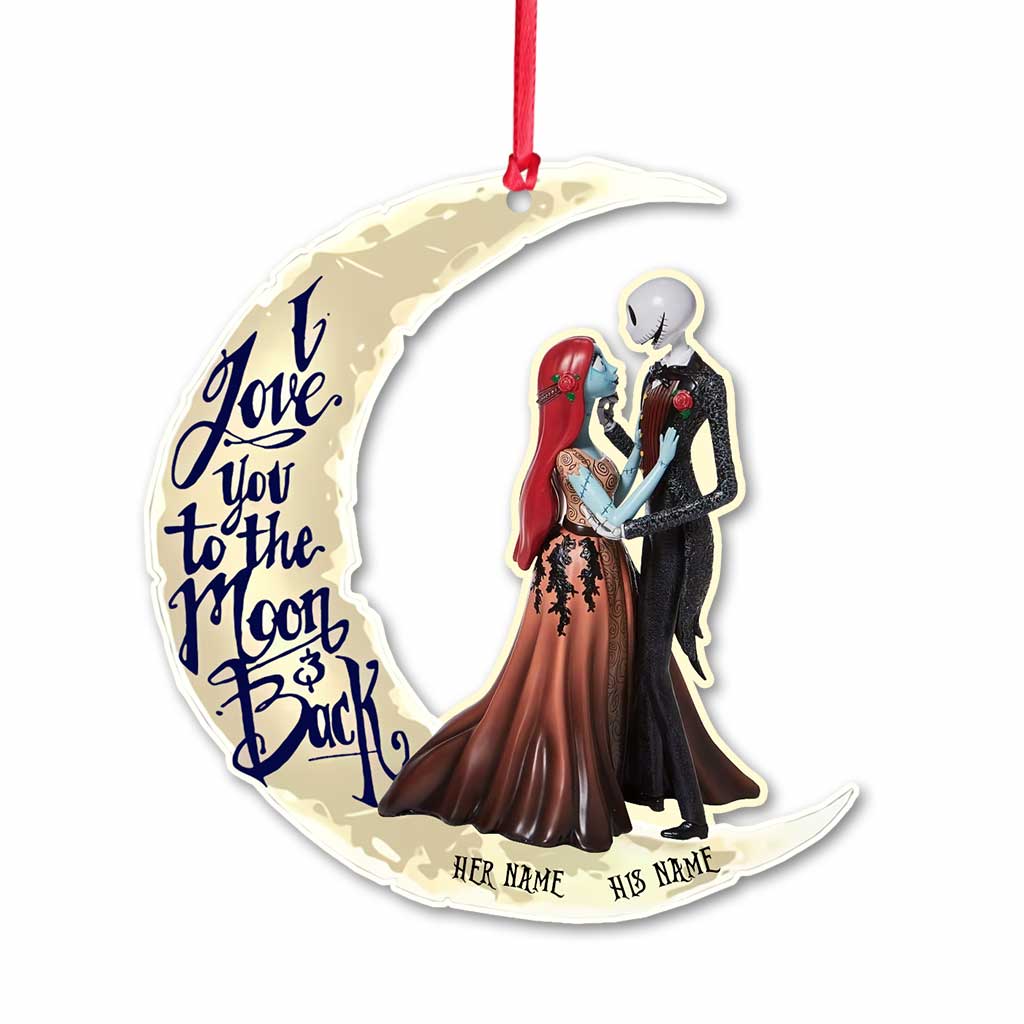 Personalized Couple Ornament I Love You To The Moon Christmas Gift Ornament GradoCreations