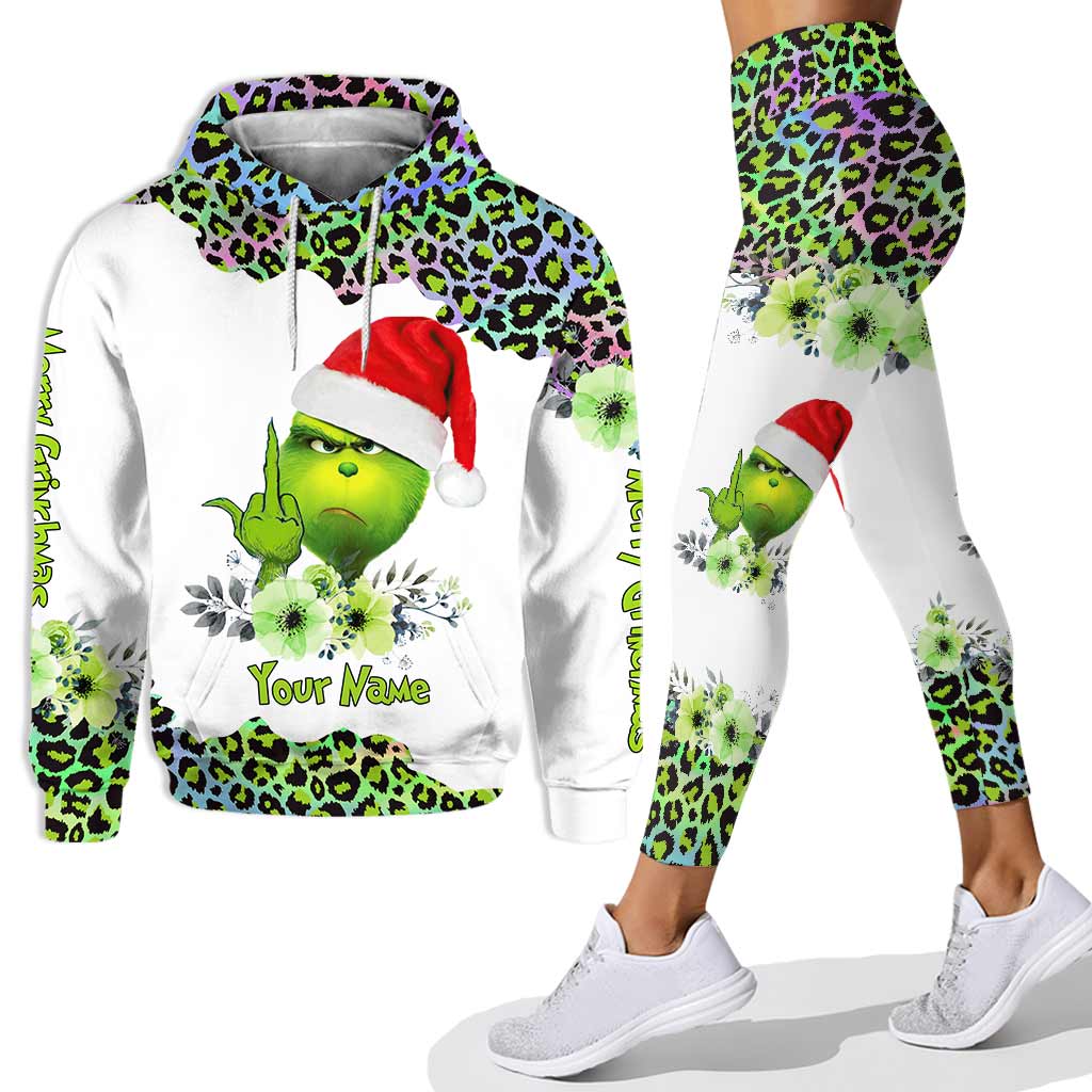 Personalized Grinch Hoodie & Leggings Set Custom Name Gift for Christmas Hoodie & Leggings GradoCreations