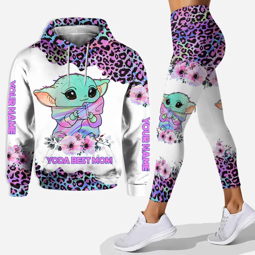 Personalized Yoda Best Mom Hoodie and Leggings Set Gift Hoodie & Leggings GradoCreations