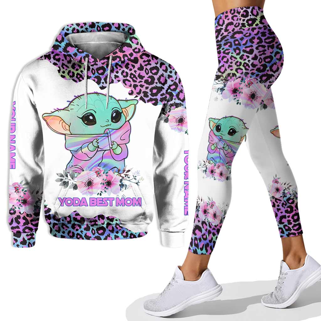 Personalized Yoda Best Mom Hoodie and Leggings Set Gift Hoodie & Leggings GradoCreations