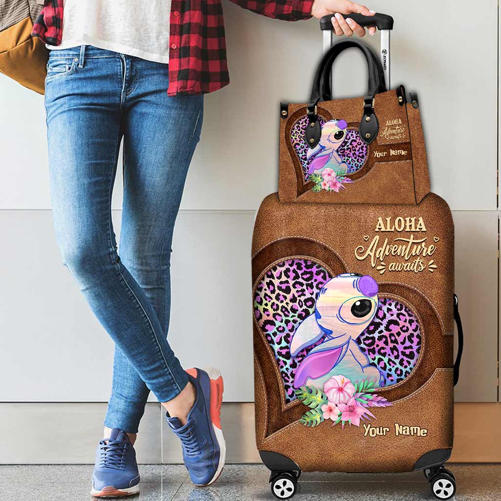 Personalized Aloha Leather Handbag & Luggage Cover Gift for Women Leather Handbag & Luggage Cover GradoCreations