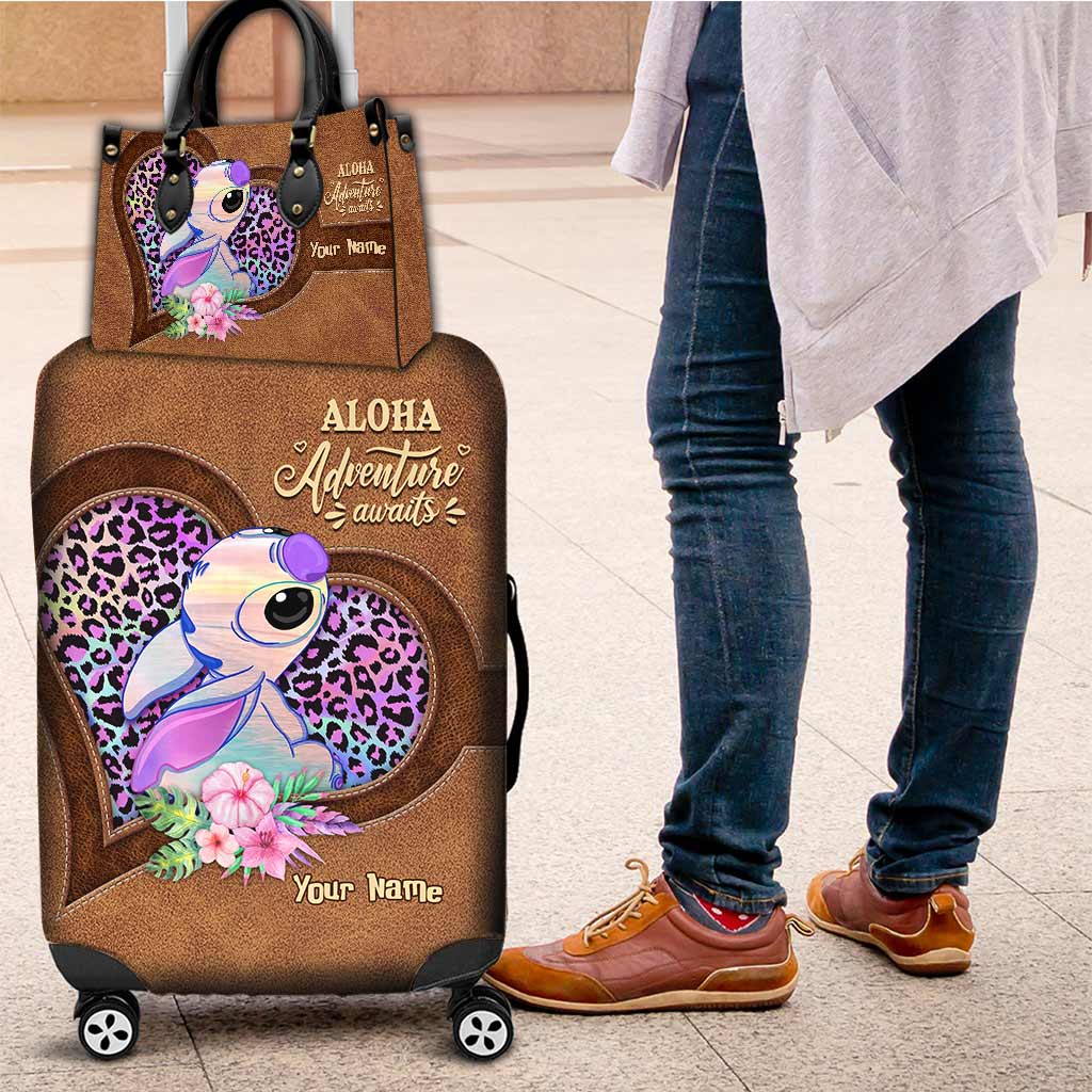 Personalized Aloha Leather Handbag & Luggage Cover Gift for Women Leather Handbag & Luggage Cover GradoCreations