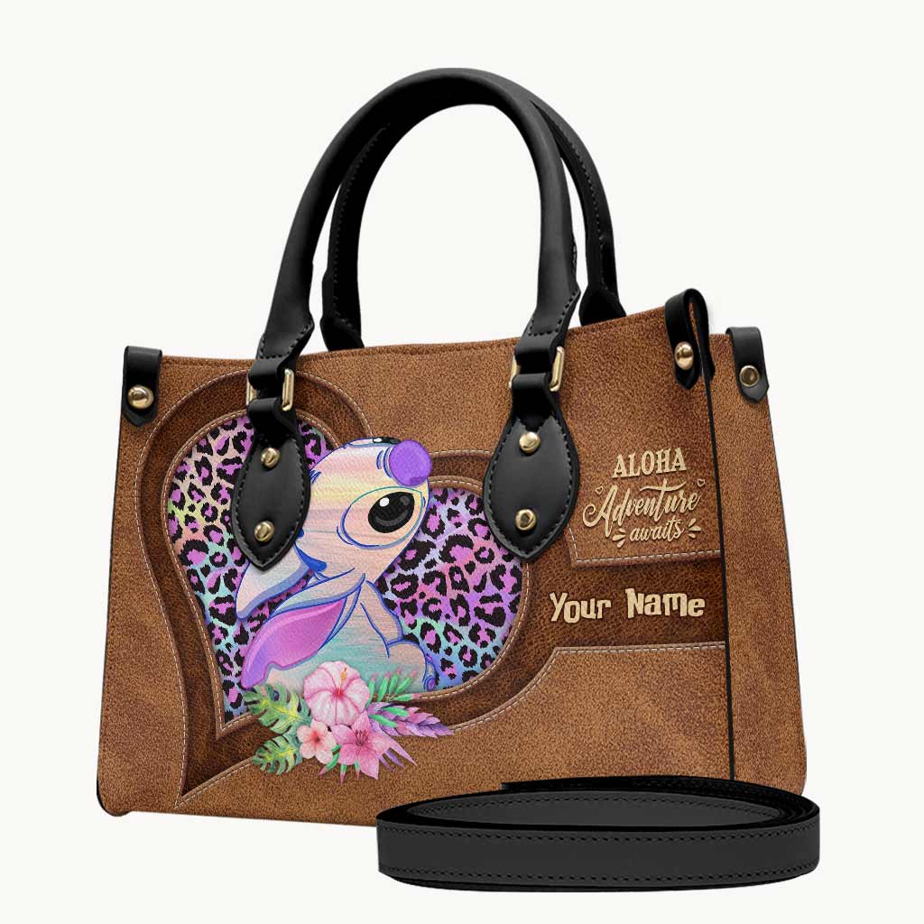 Personalized Aloha Leather Handbag & Luggage Cover Gift for Women Leather Handbag & Luggage Cover GradoCreations