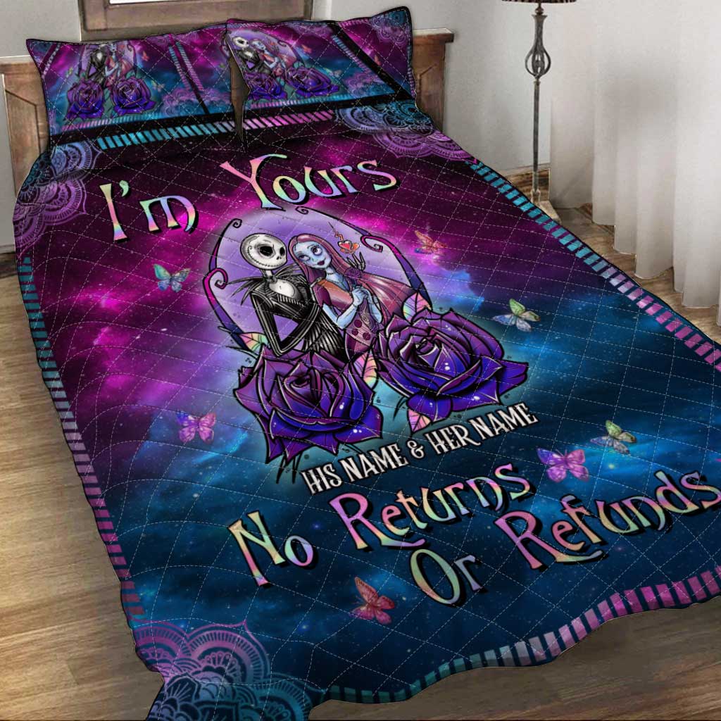Personalized Nightmare Quilt Set Unique Couple Gift for Halloween & Weddings Quilt Set GradoCreations