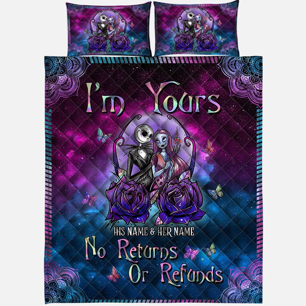 Personalized Nightmare Quilt Set Unique Couple Gift for Halloween & Weddings Quilt Set GradoCreations