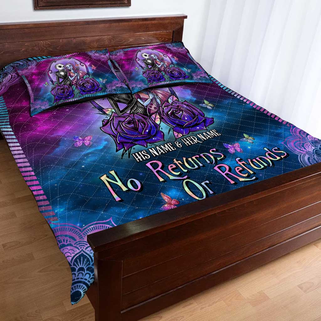 Personalized Nightmare Quilt Set Unique Couple Gift for Halloween & Weddings Quilt Set GradoCreations