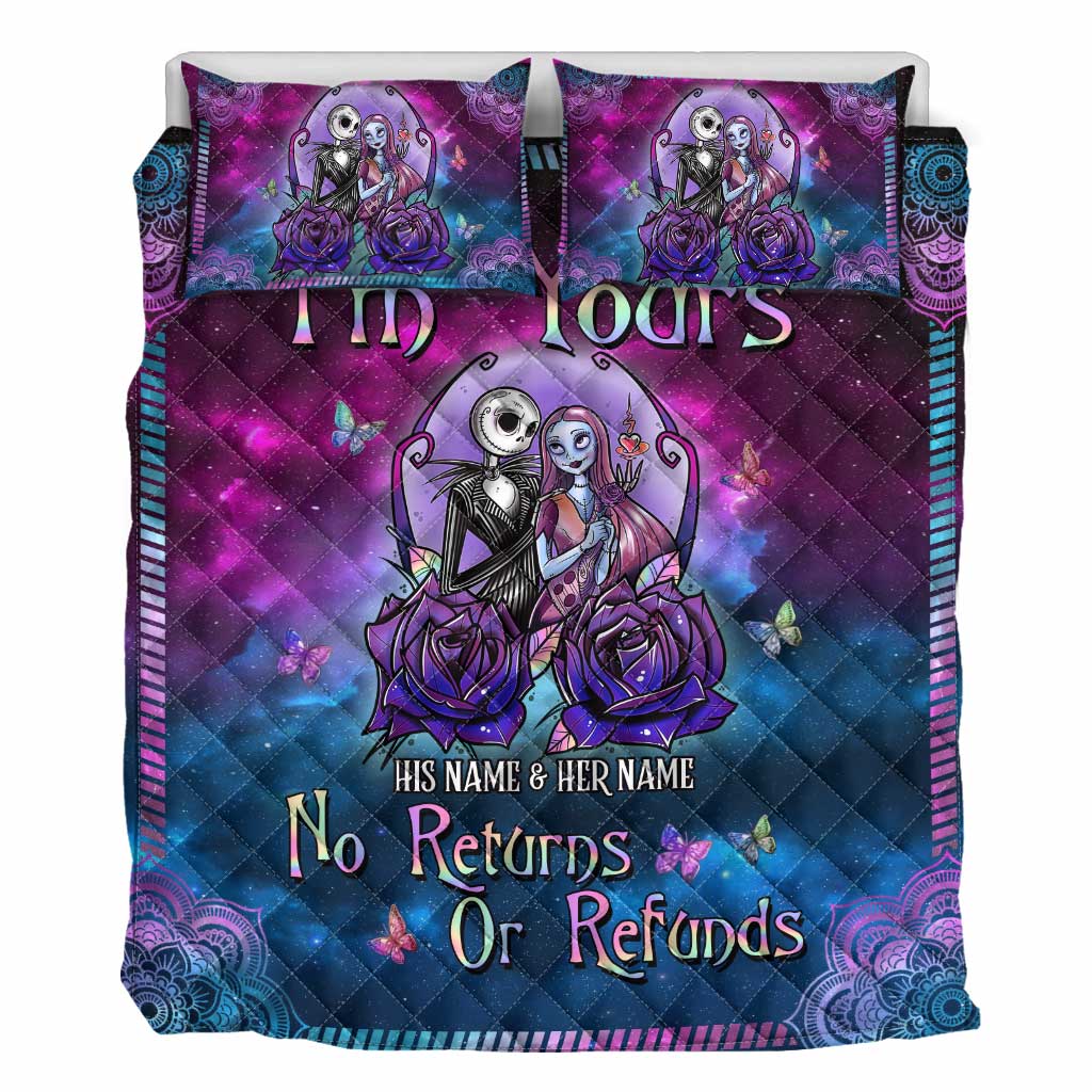 Personalized Nightmare Quilt Set Unique Couple Gift for Halloween & Weddings Quilt Set GradoCreations