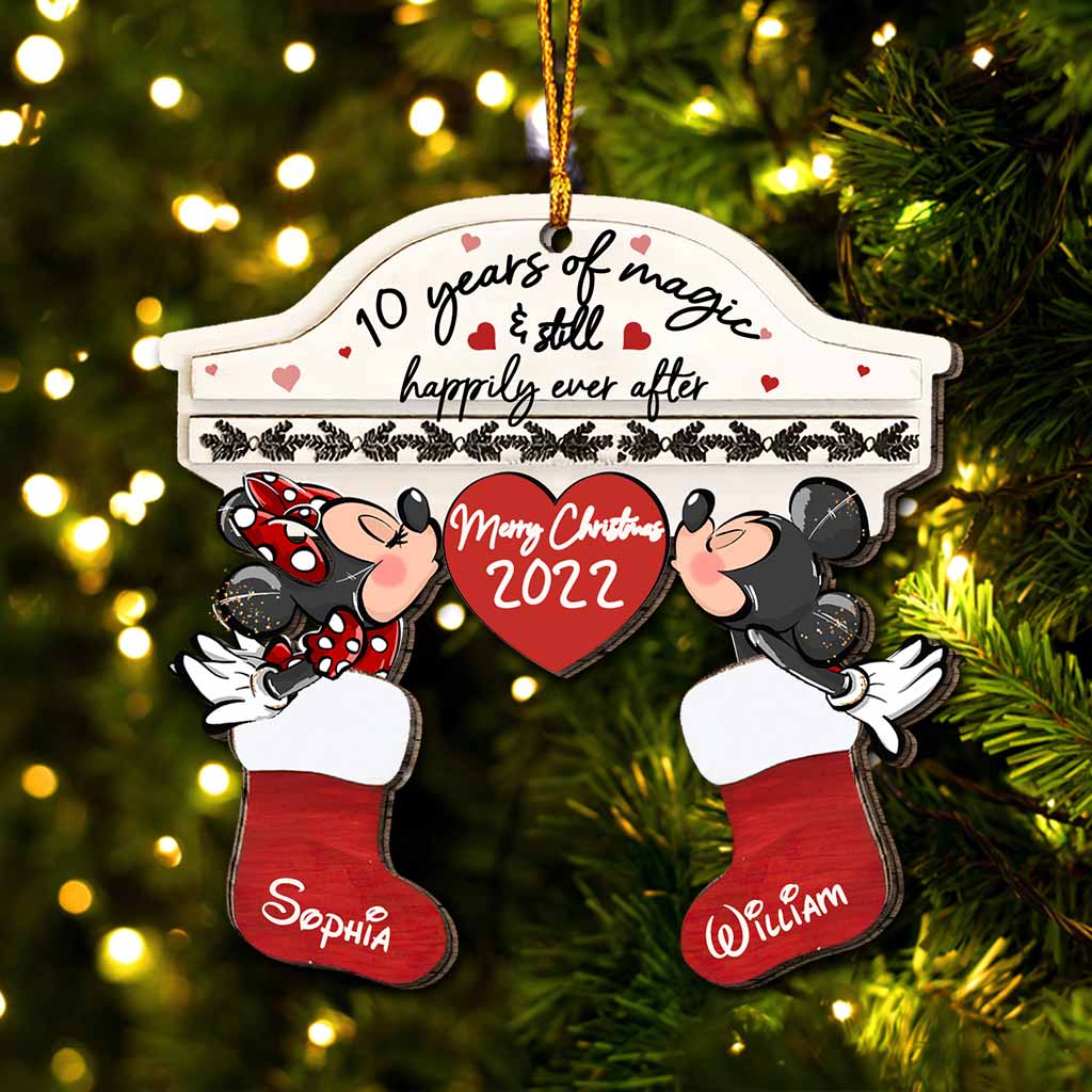 Personalized Christmas Mouse Ornament Custom Name Gift for Couple Ornament GradoCreations