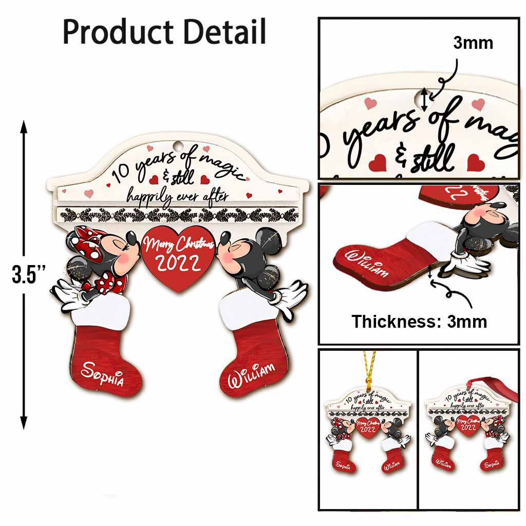 Personalized Christmas Mouse Ornament Custom Name Gift for Couple Ornament GradoCreations