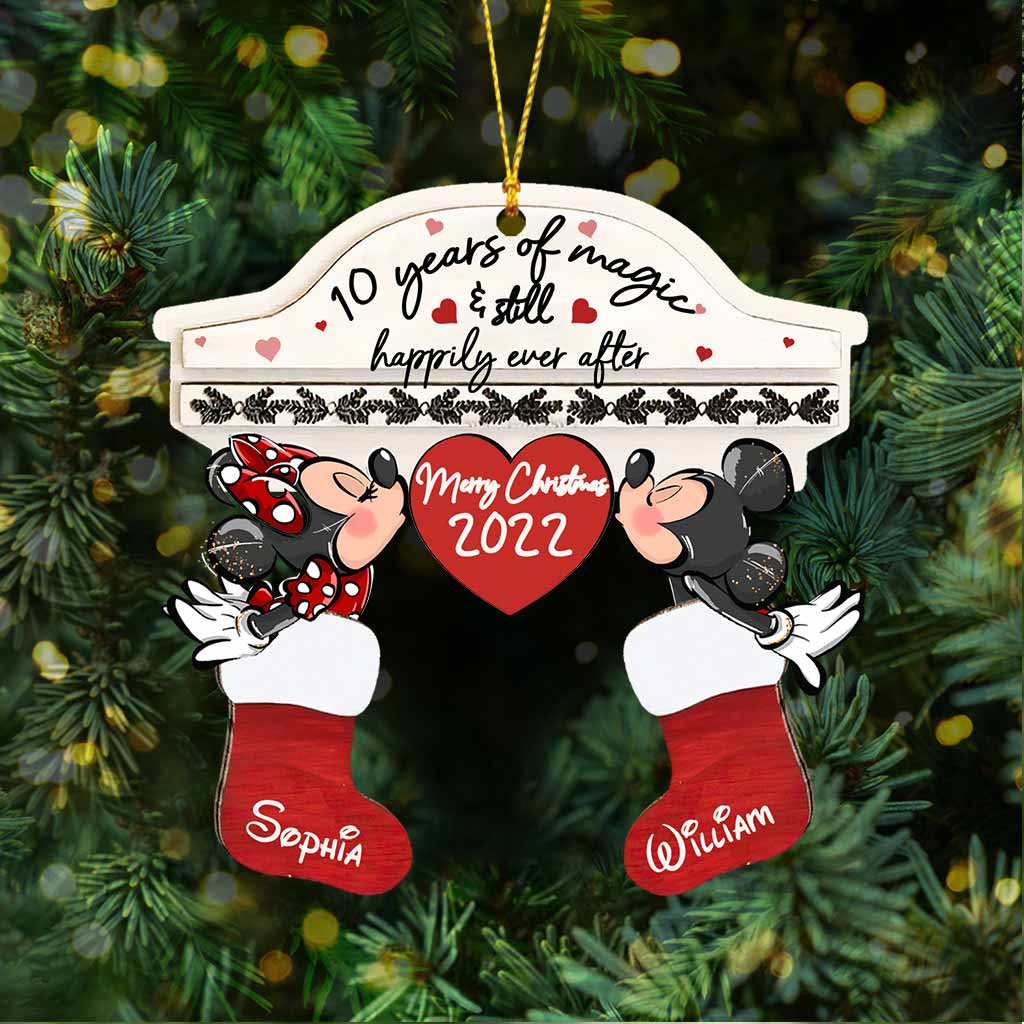 Personalized Christmas Mouse Ornament Custom Name Gift for Couple Ornament GradoCreations