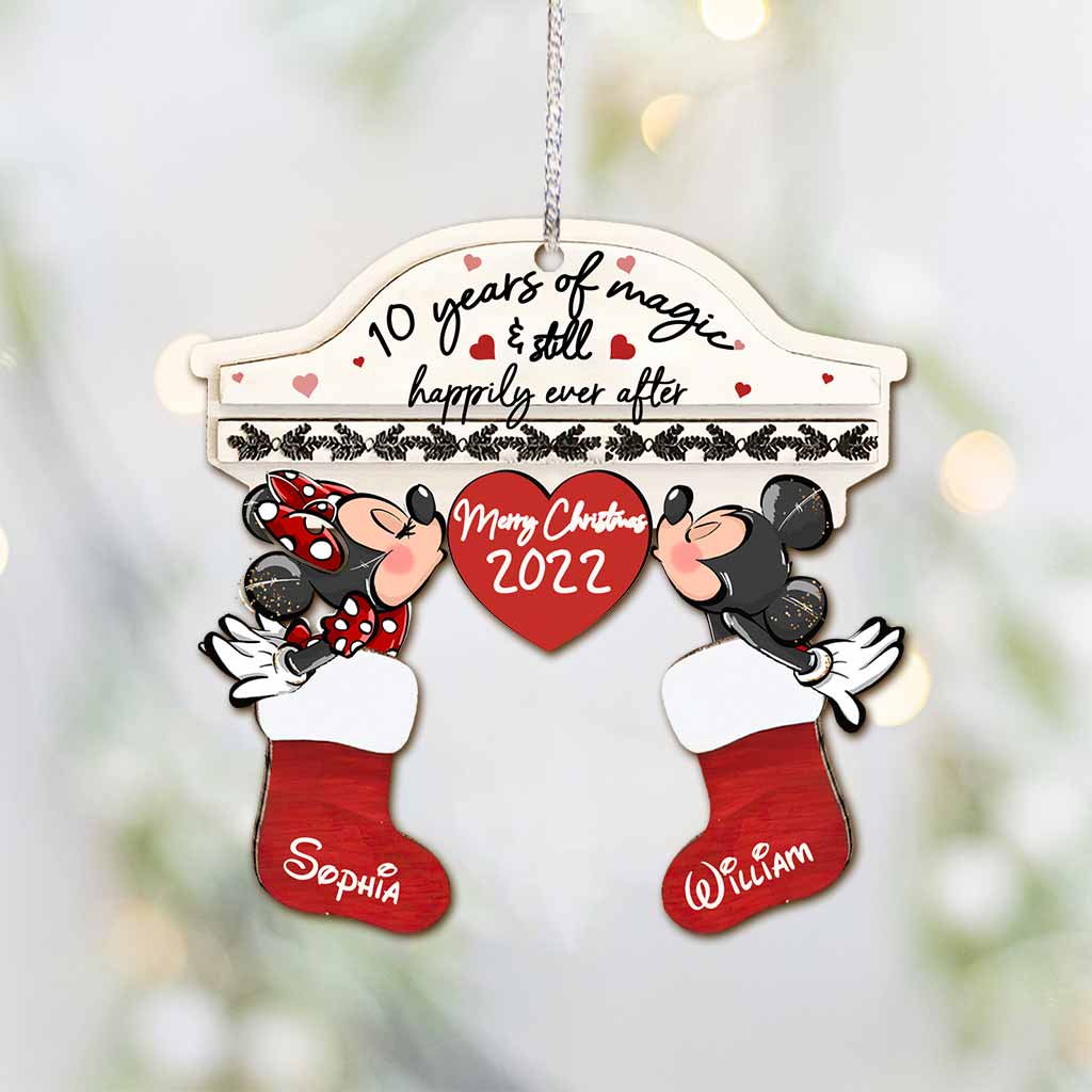 Personalized Christmas Mouse Ornament Custom Name Gift for Couple Ornament GradoCreations
