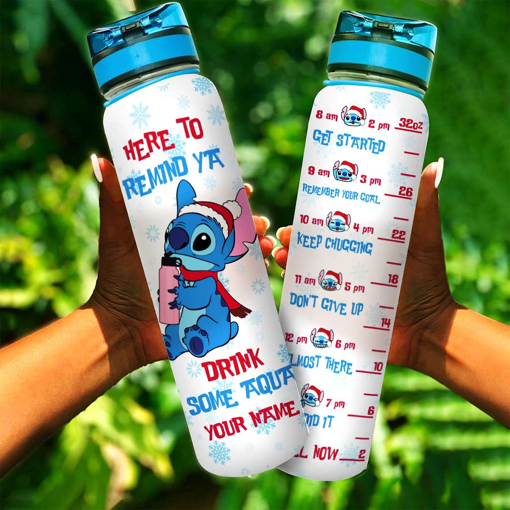 Personalized Water Tracker Bottle with Time Markers for Christmas Gift Water Tracker Bottle GradoCreations