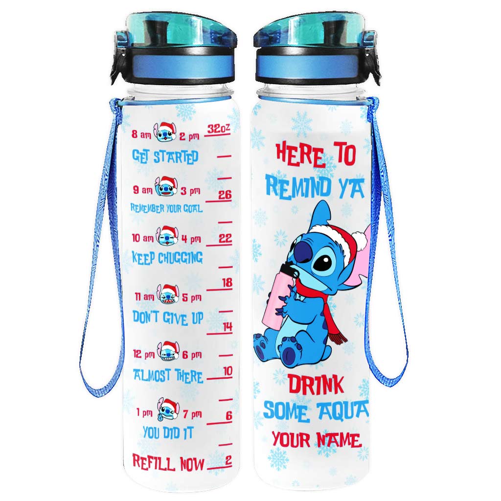 Personalized Water Tracker Bottle with Time Markers for Christmas Gift Water Tracker Bottle GradoCreations