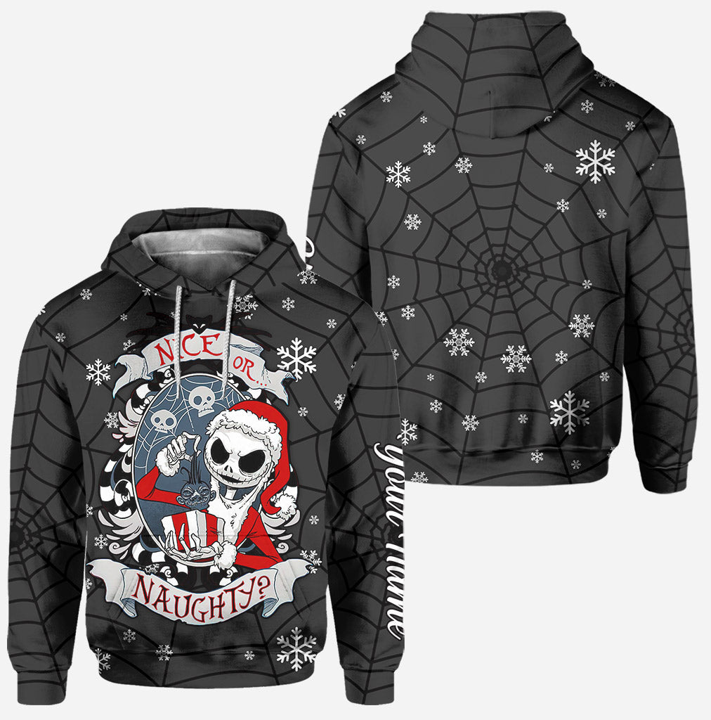 Personalized Nice or Naughty Christmas Hoodie & Leggings Set for Women Hoodie & Leggings GradoCreations