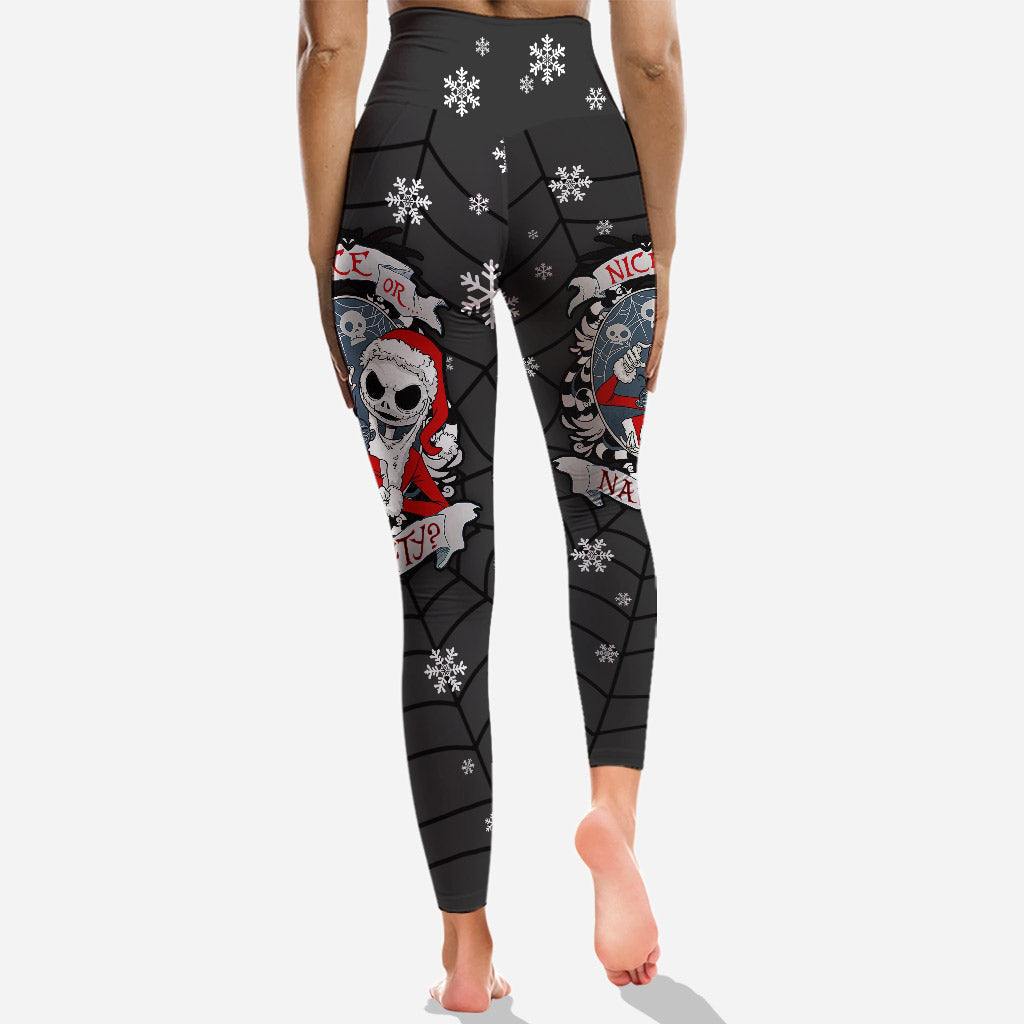 Personalized Nice or Naughty Christmas Hoodie & Leggings Set for Women Hoodie & Leggings GradoCreations