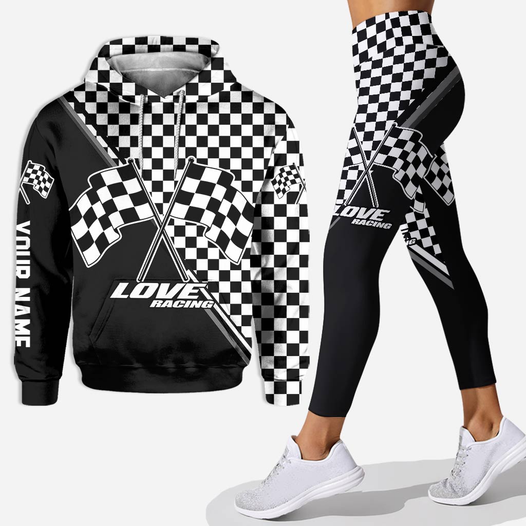 Personalized Racing Hoodie and Leggings Set Custom Name Gift Hoodie & Leggings GradoCreations