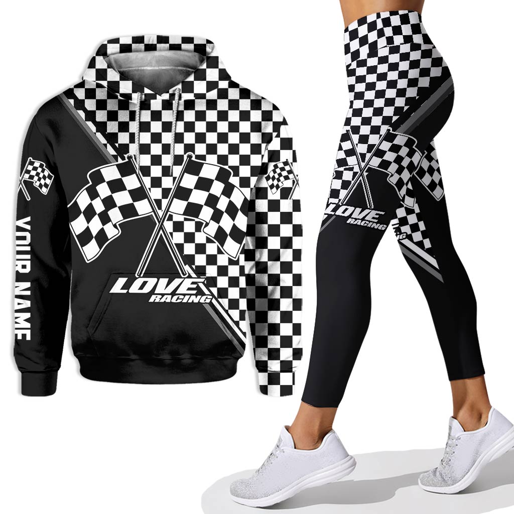 Personalized Racing Hoodie and Leggings Set Custom Name Gift Hoodie & Leggings GradoCreations