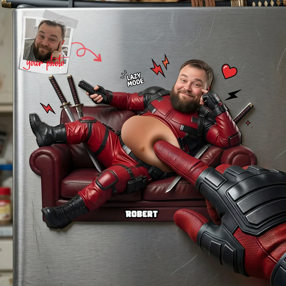 Personalized Funny Acrylic Fridge Magnet with Lazy Mode Design for Him