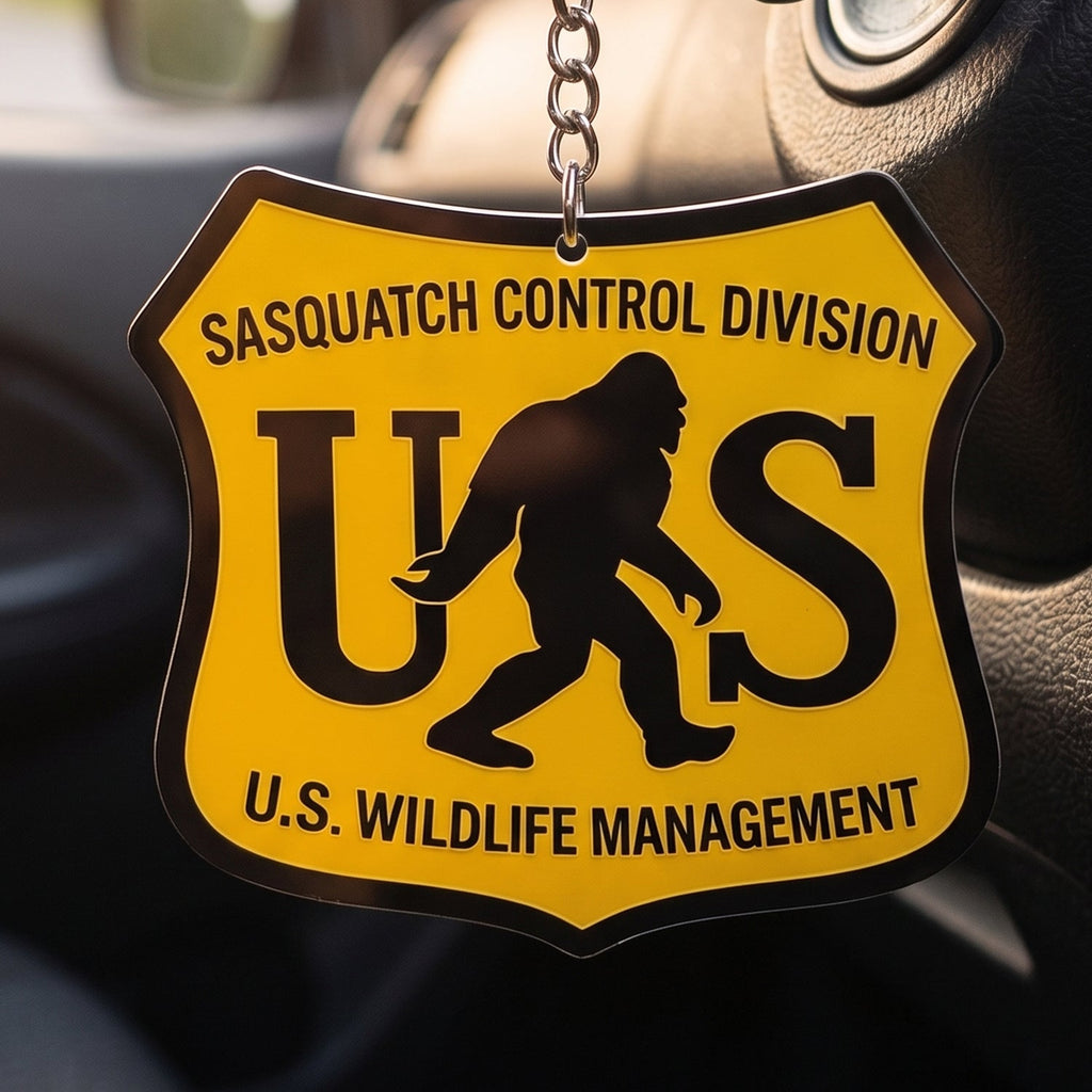 Sasquatch Division Acrylic Keychain for Outdoor Enthusiasts GradoCreations