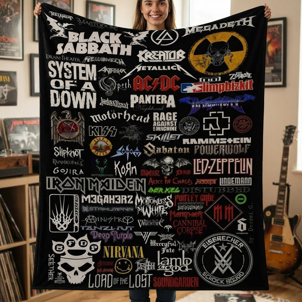 Classic Rock Legends Blanket Soft Warm Gift for Music Lovers GradoCreations